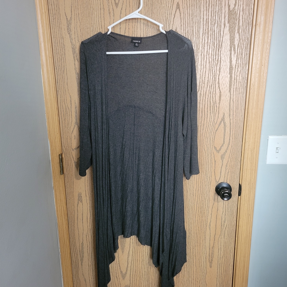 Torrid Women's Gray Open Front Cardigan